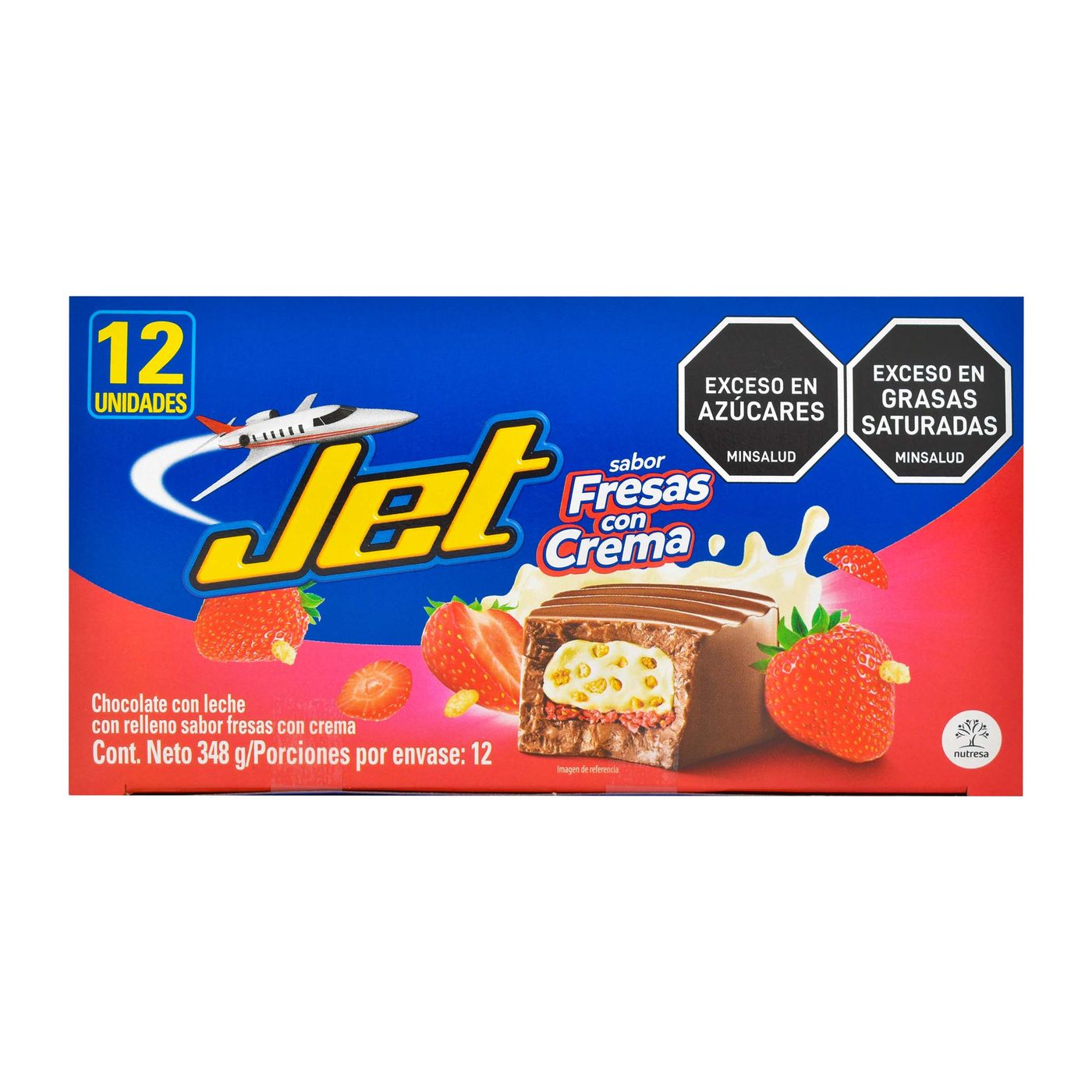 CHOCOLAT.JET FRESAS CON CREMA 29G 12UNDS