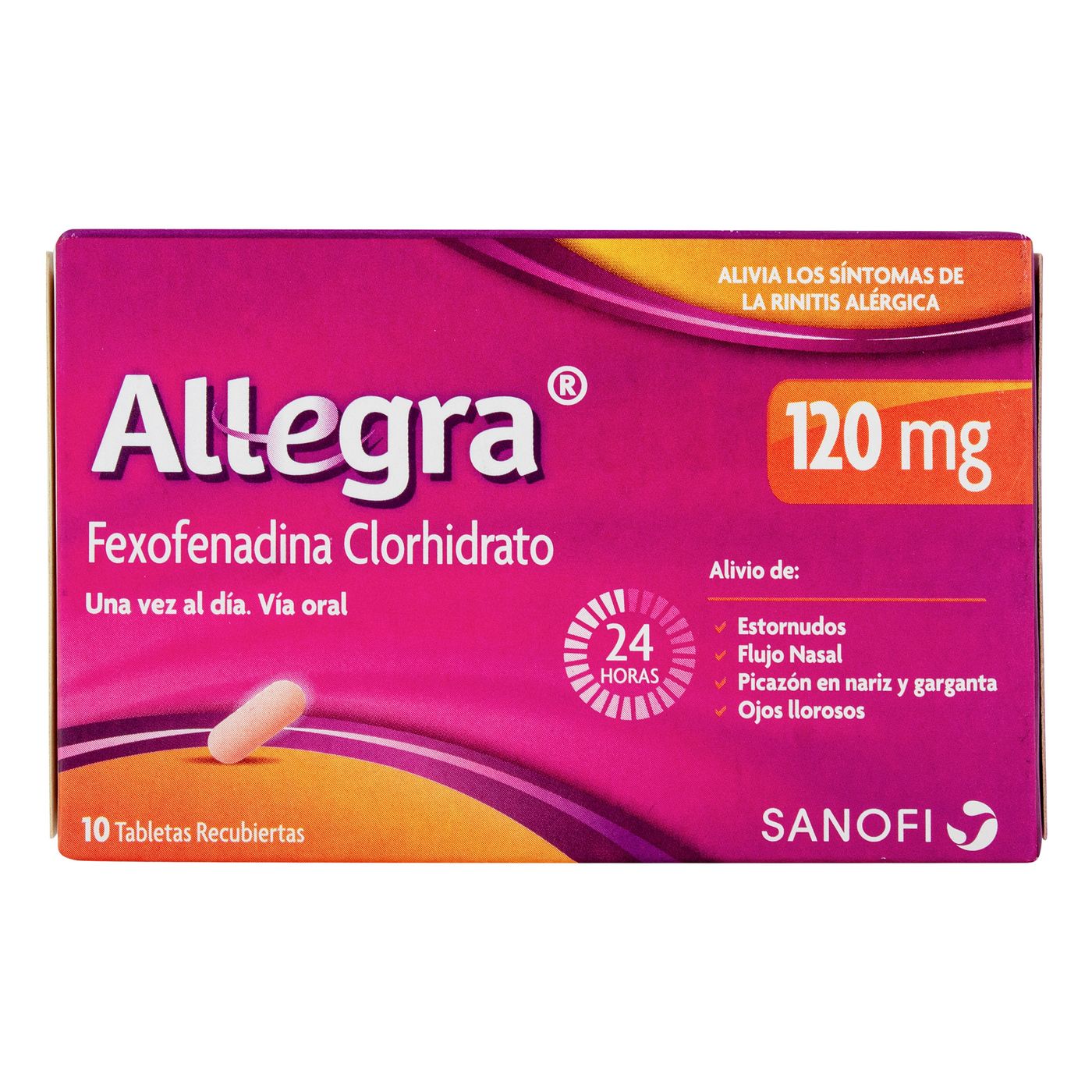 Allegra 120 Mg Sanofi Caja x 10 Tabletas Recubiertas
