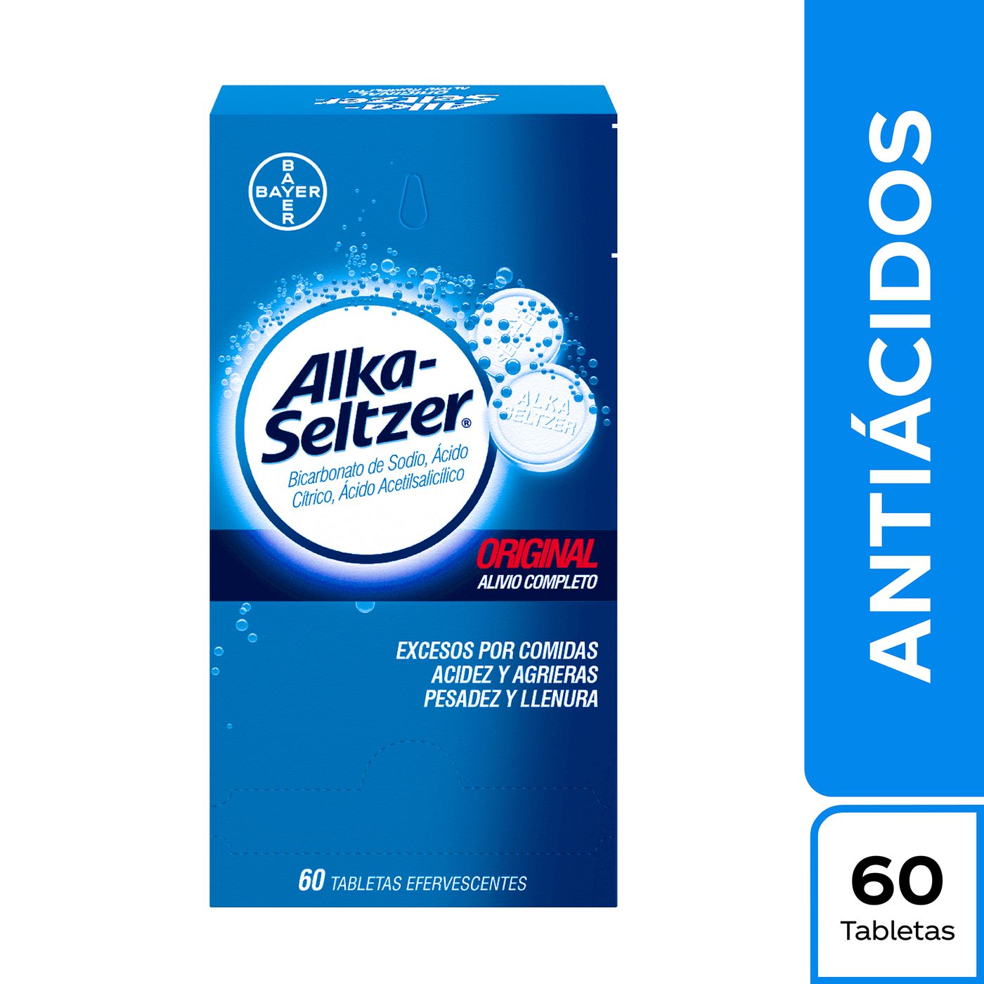 Alka-Seltzer Original Bayer Caja X 60 Tabletas Efervescentes.