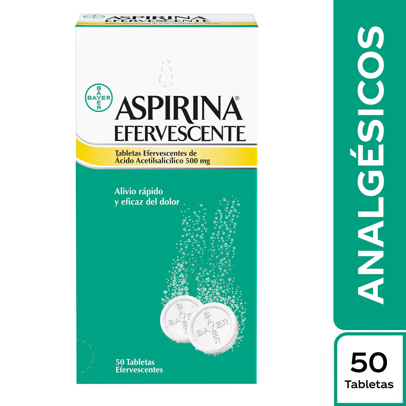 Aspirina 500 Mg Bayer Blíster x 2 Tabletas Efervescentes