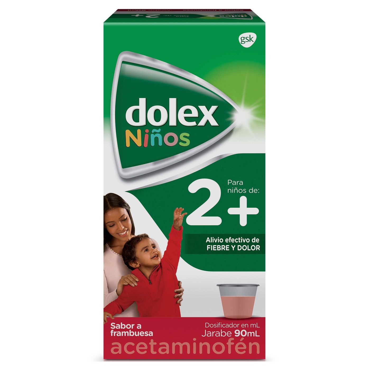Jarabe Dolex Niños GSK 2+ Frasco Frambuesa x 90 mL
