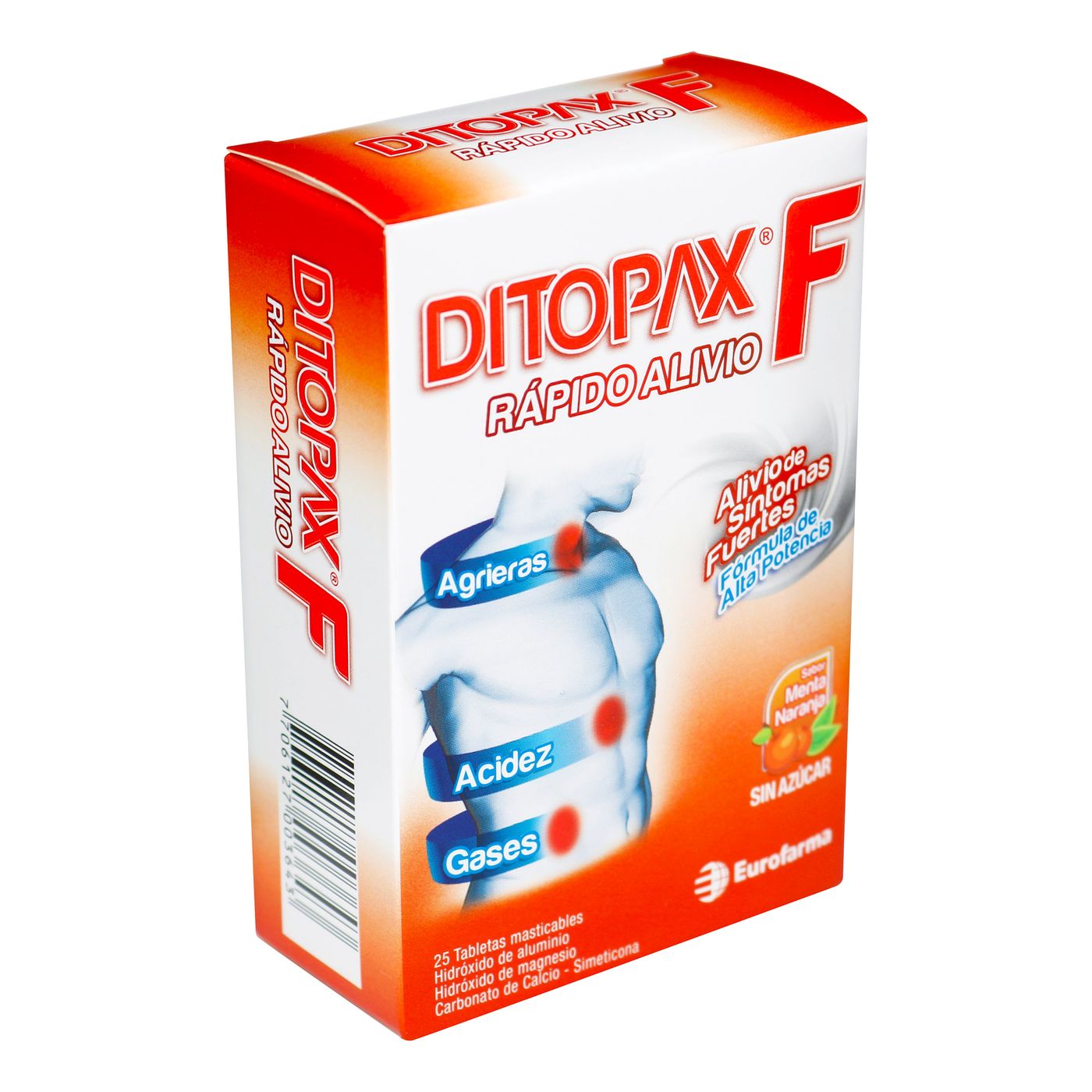 Ditopax F Bayer Menta Naranja Caja X 25 Tabletas Masticables.