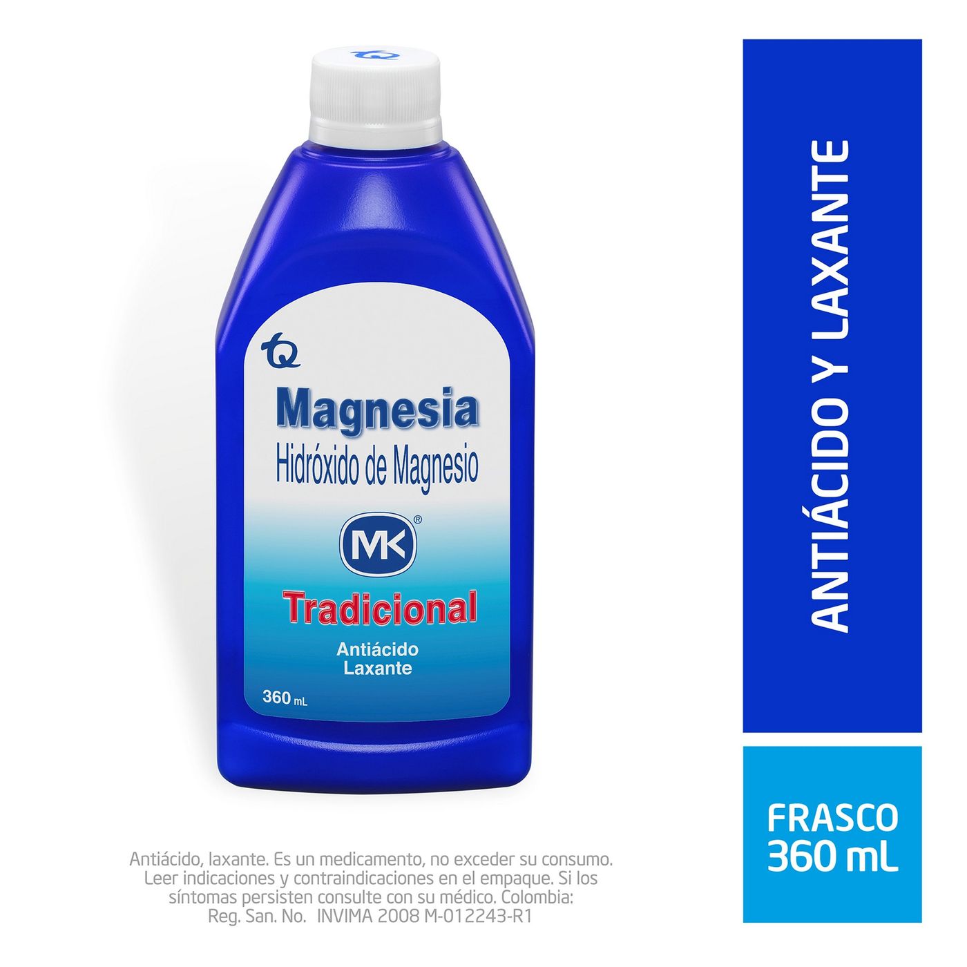 Antiácido Laxante Magnesia Mk Tradicional Frasco X 360 Ml.