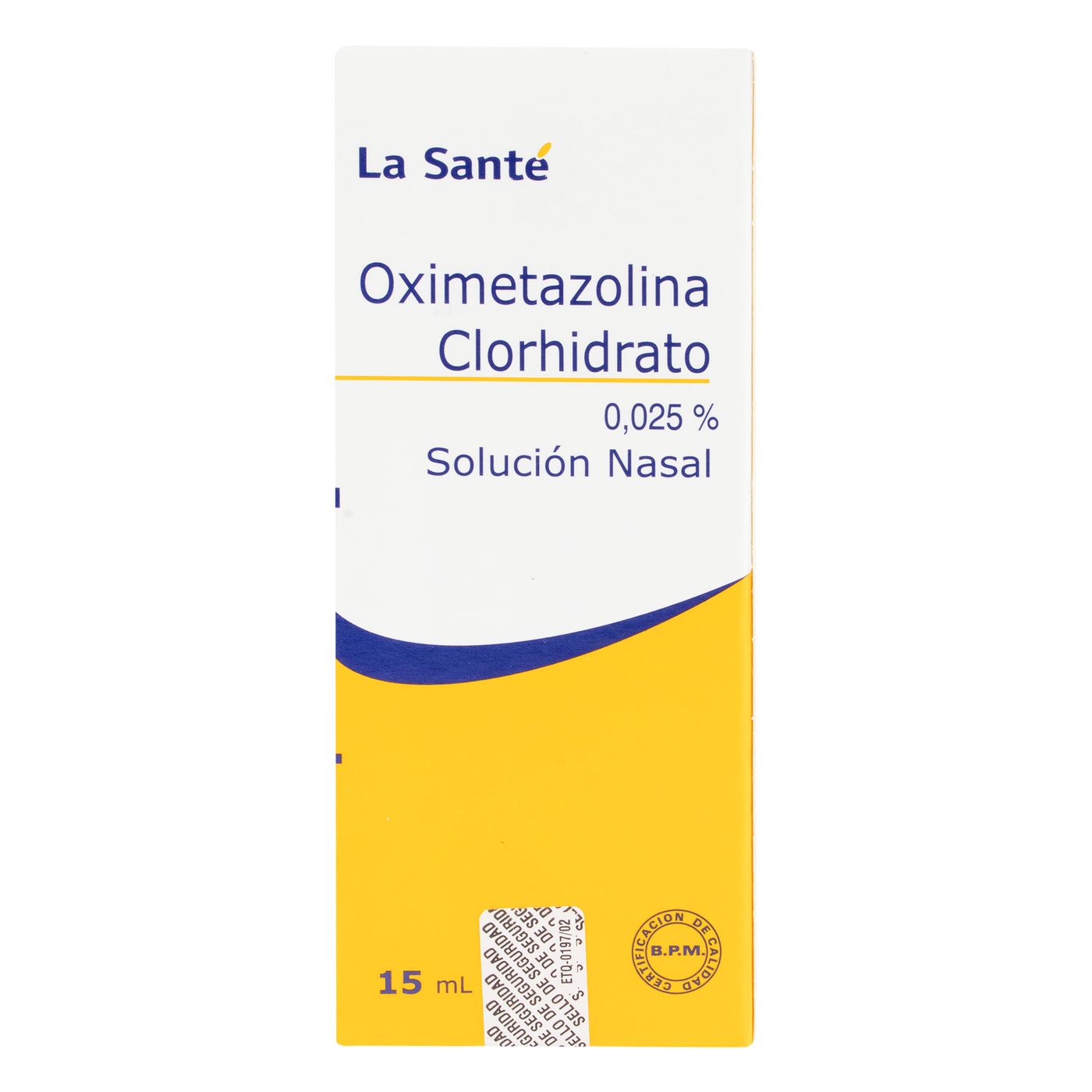 Solución Nasal Oximetazolina Clorhidrato 0.025% La Santé Frasco X 15 Ml.