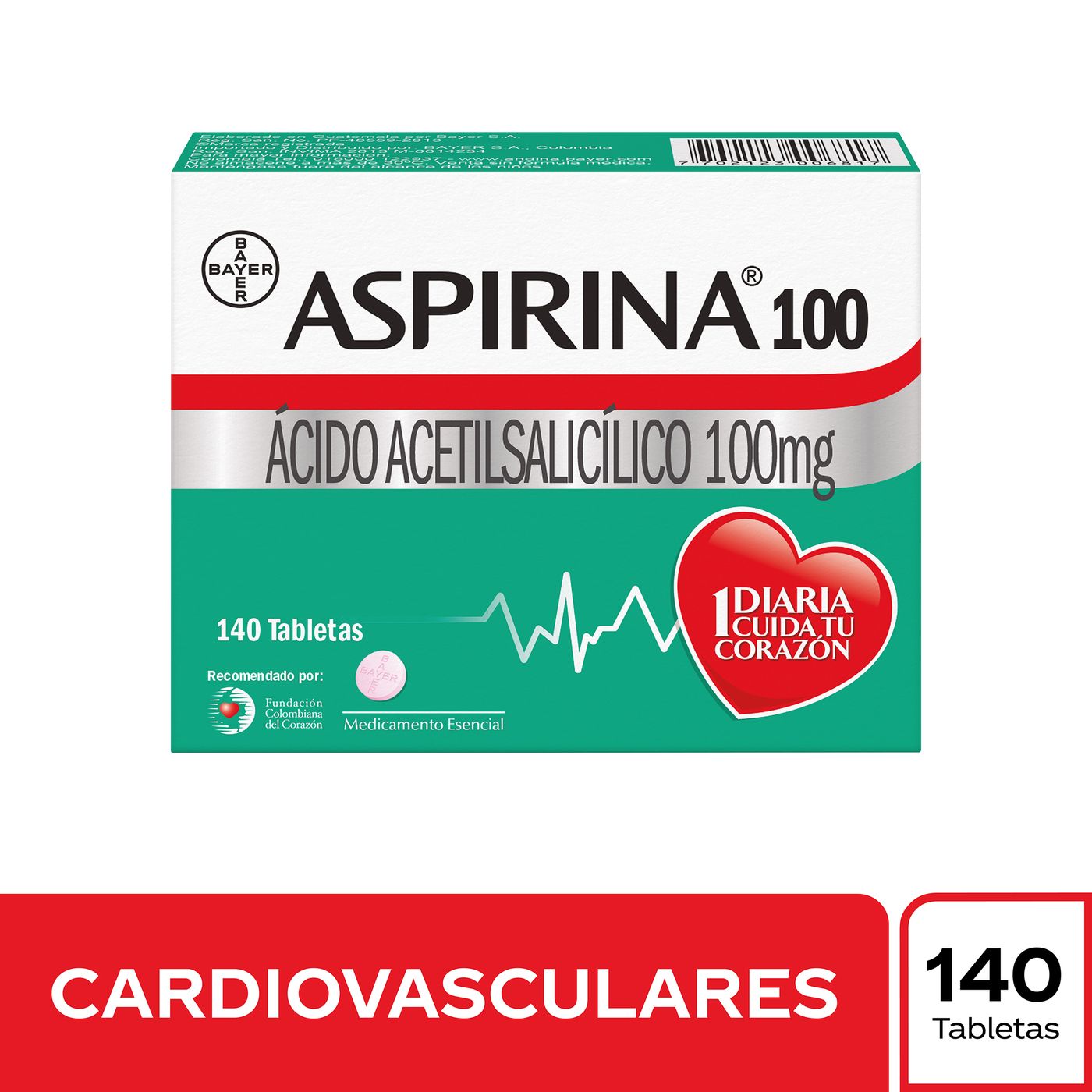 Aspirina 100 Mg Bayer Blíster x 28 Tabletas