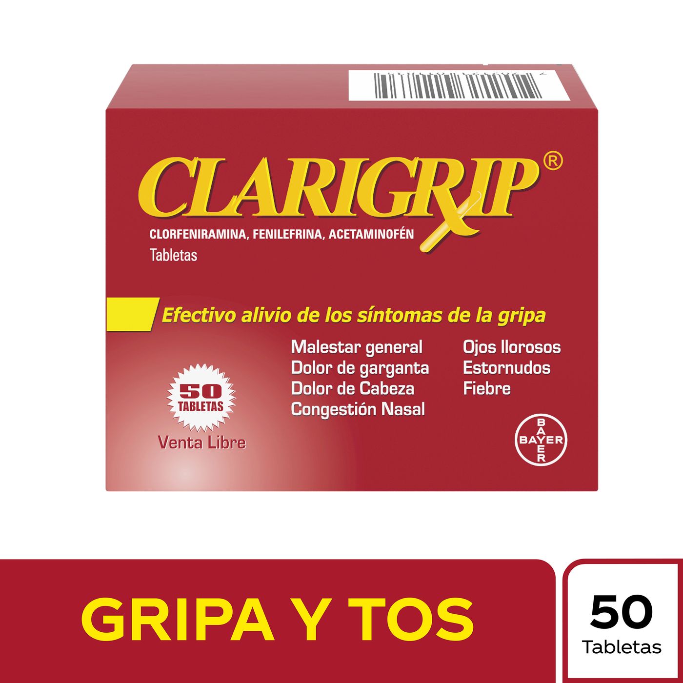 Clarigrip Bayer Caja x 50 Tabletas