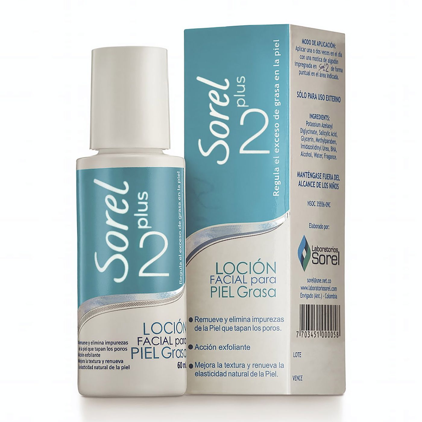 Loción Facial Sorel Plus 2 Frasco x 60 mL