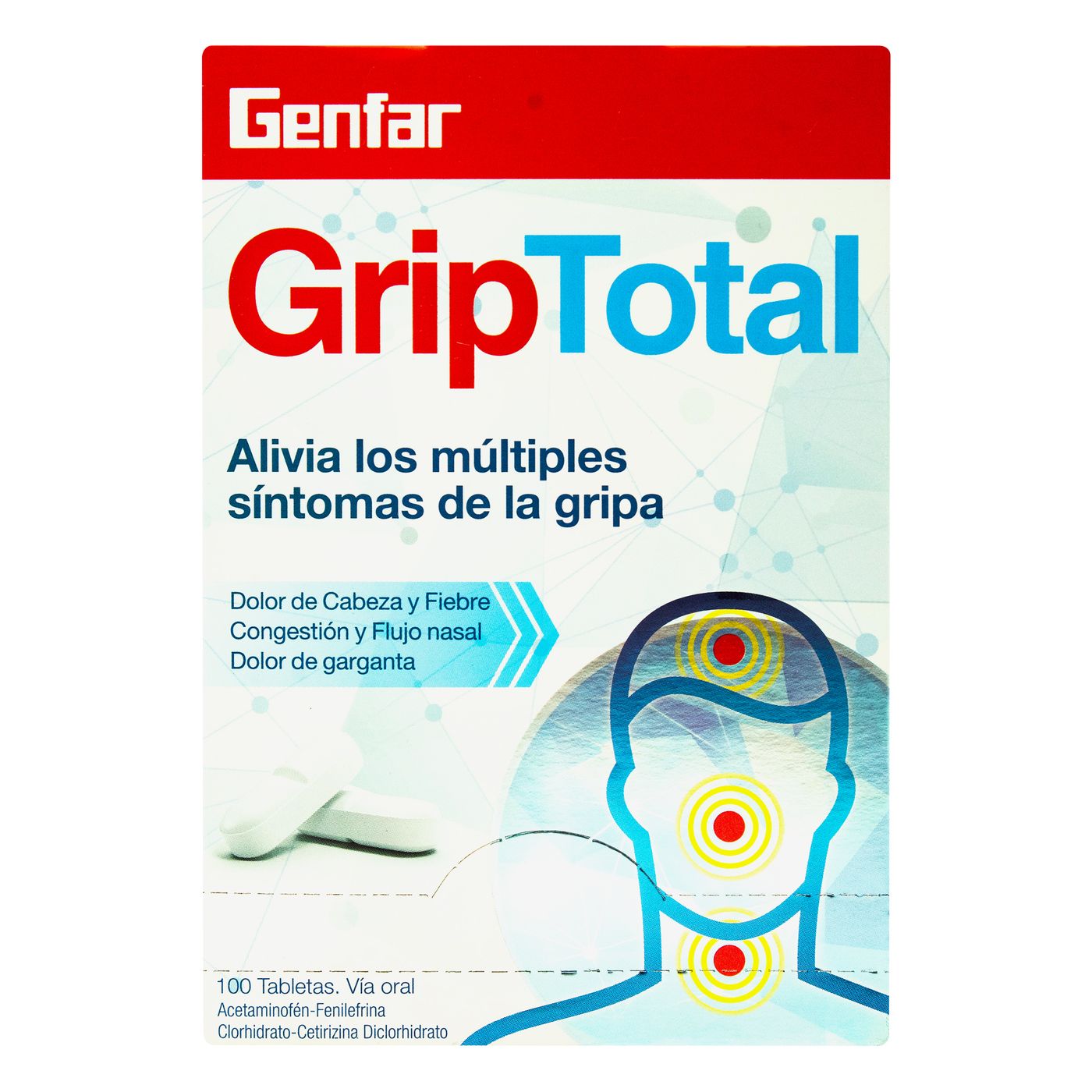 Grip Total Genfar Caja x 100 Tabletas