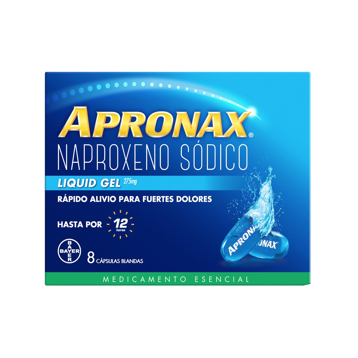 Apronax 275 Mg Bayer Liquid Gel Caja x 8 Cápsulas Blandas