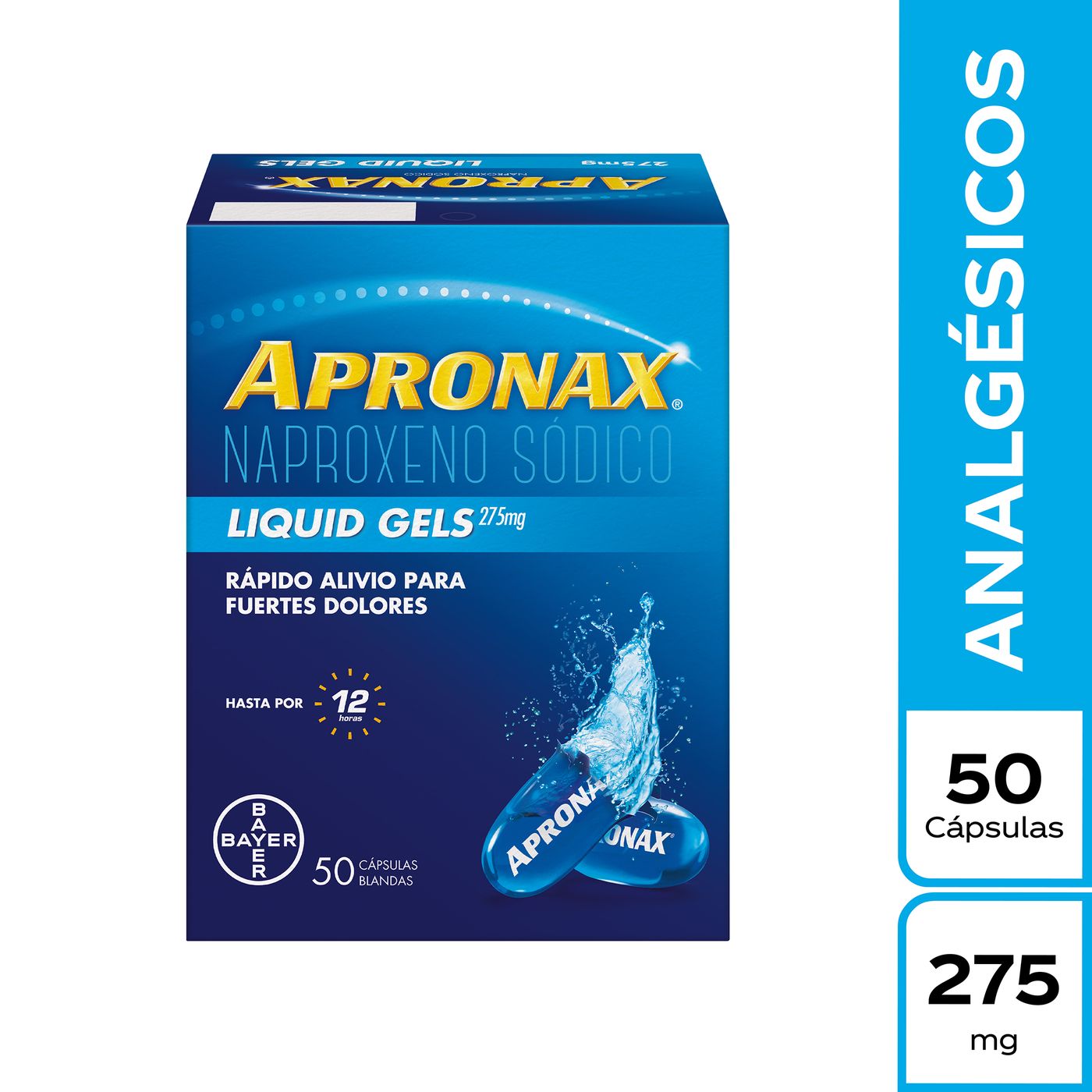 Apronax 275 Mg Bayer Liquid Gel Caja X 50 Cápsulas Blandas.