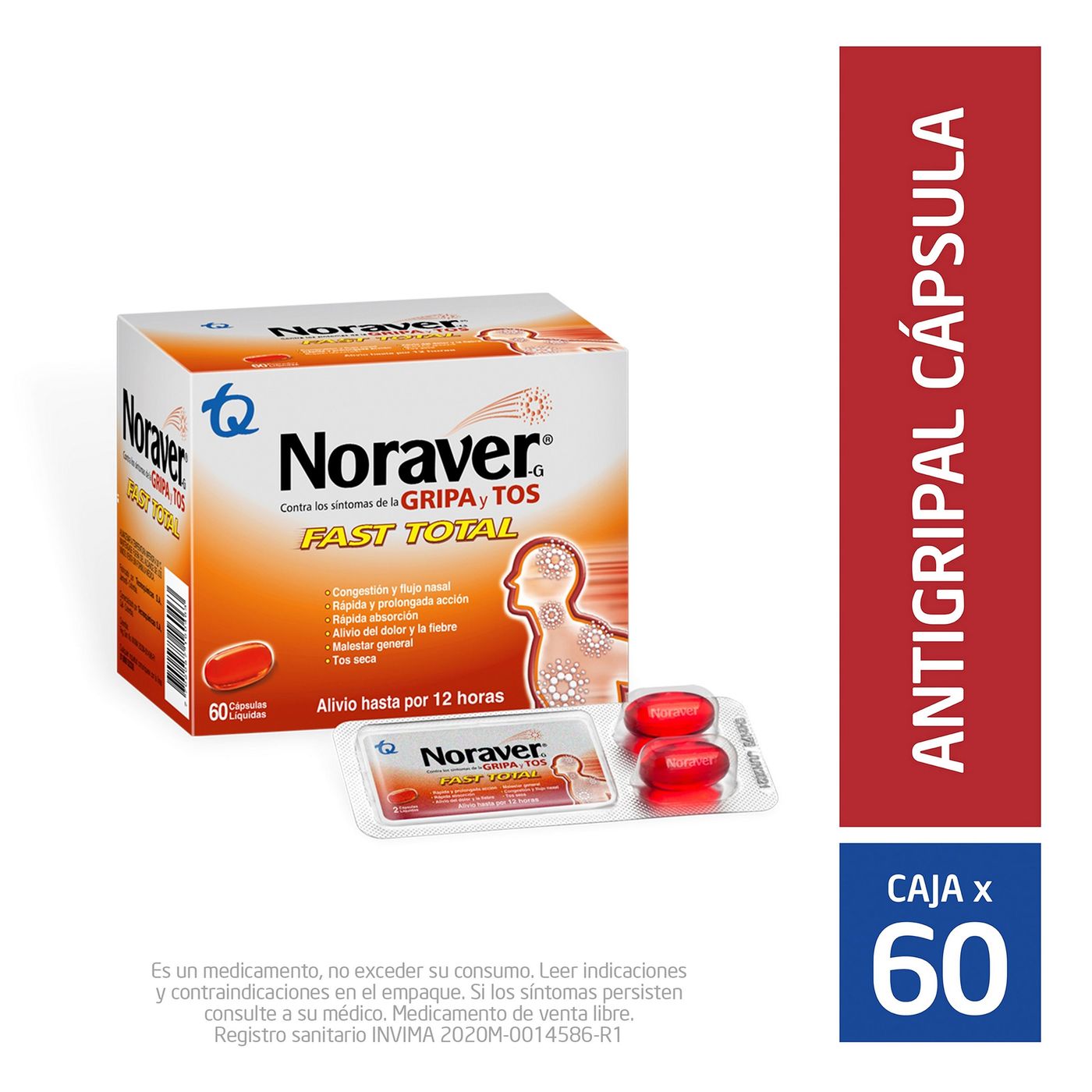 Noraver Fast Total Blíster x 2 Cápsulas Líquidas
