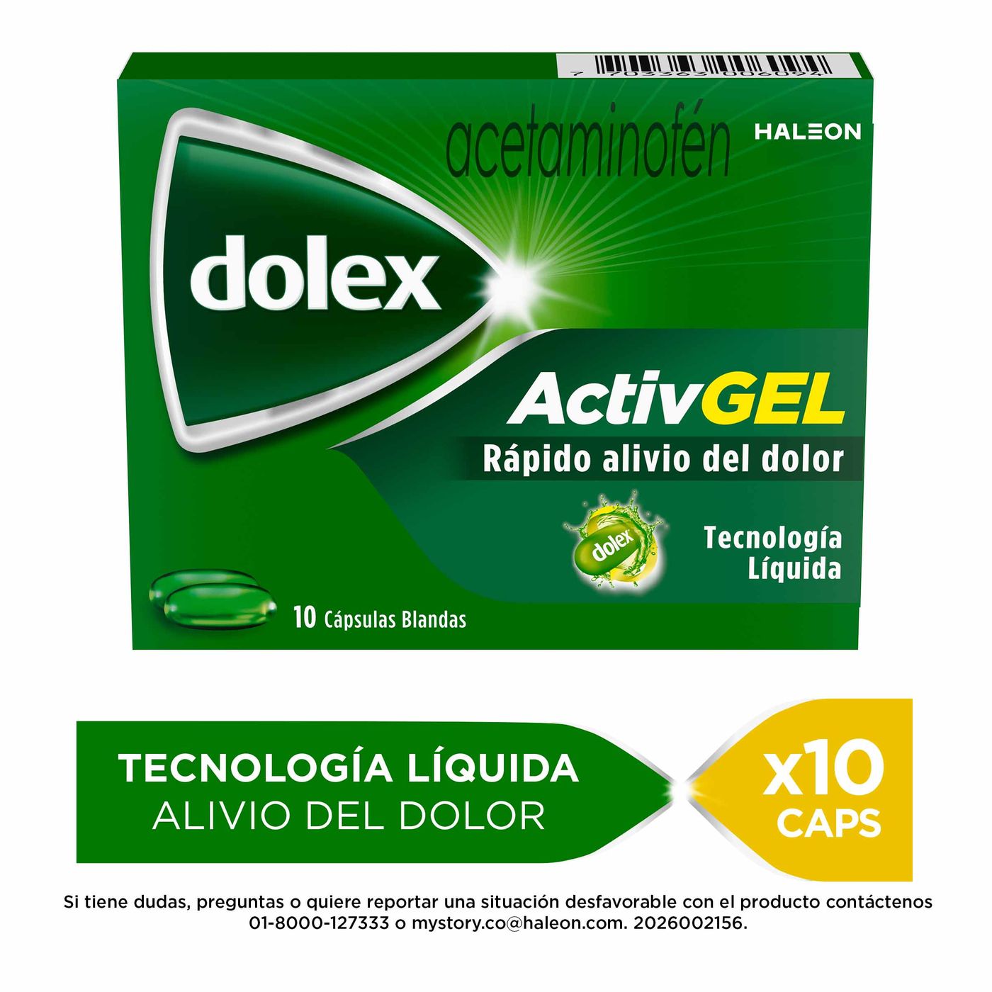 Dolex ActivGel GSK Caja x 10 Cápsulas Líquidas