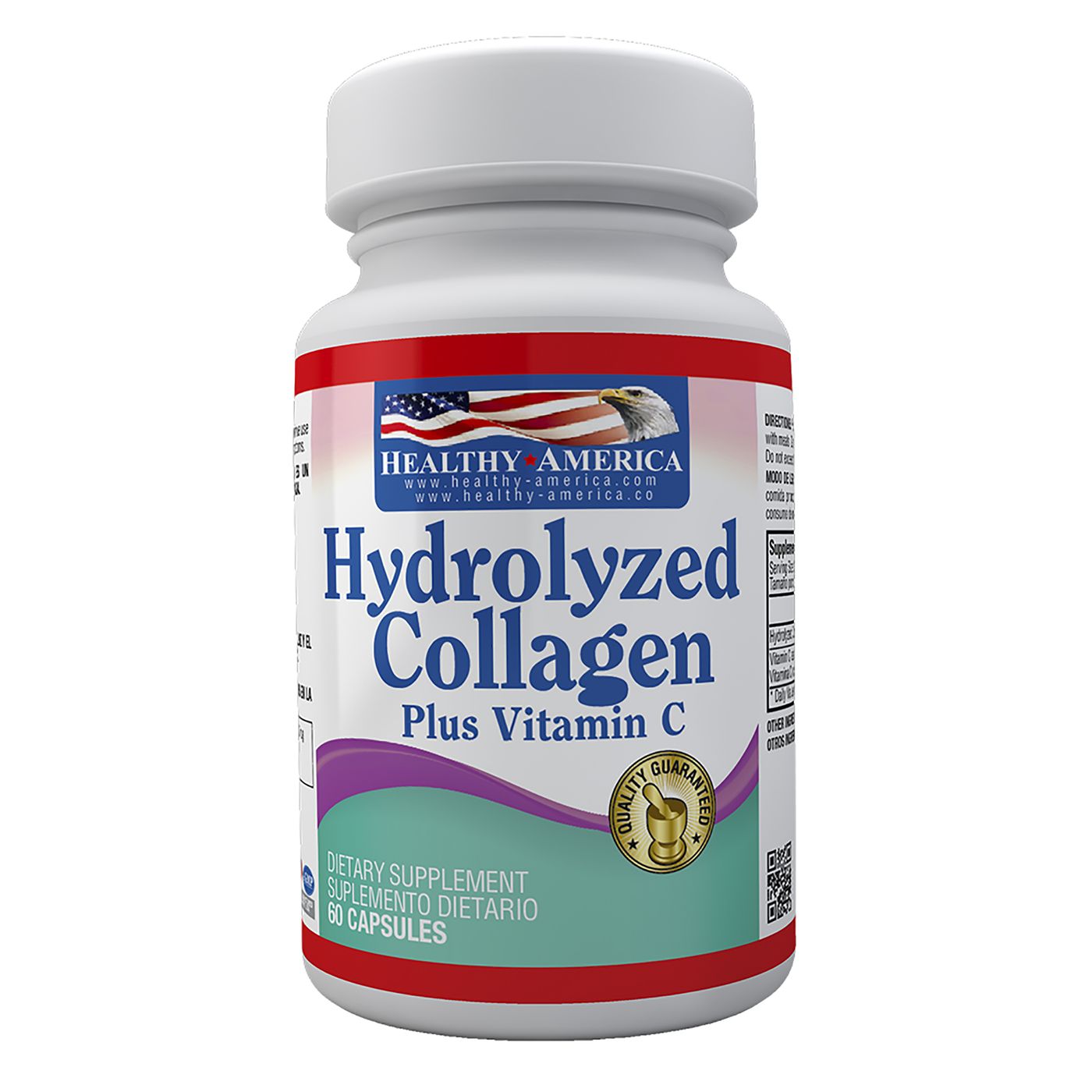 Suplemento Dietario Hydrolyzed Collagen Healthy America Frasco x 60 Cápsulas