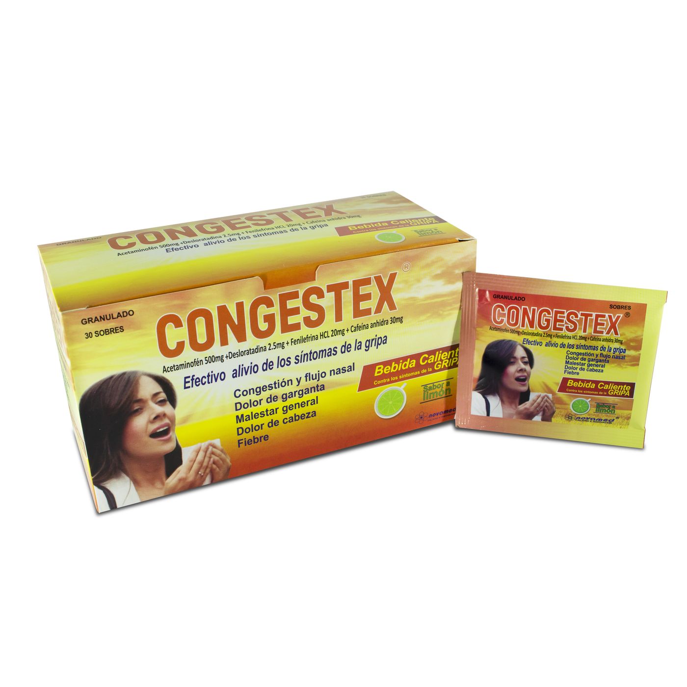 Congestex Novamed Caliente Limón Granulado Caja X 30 Sobres.