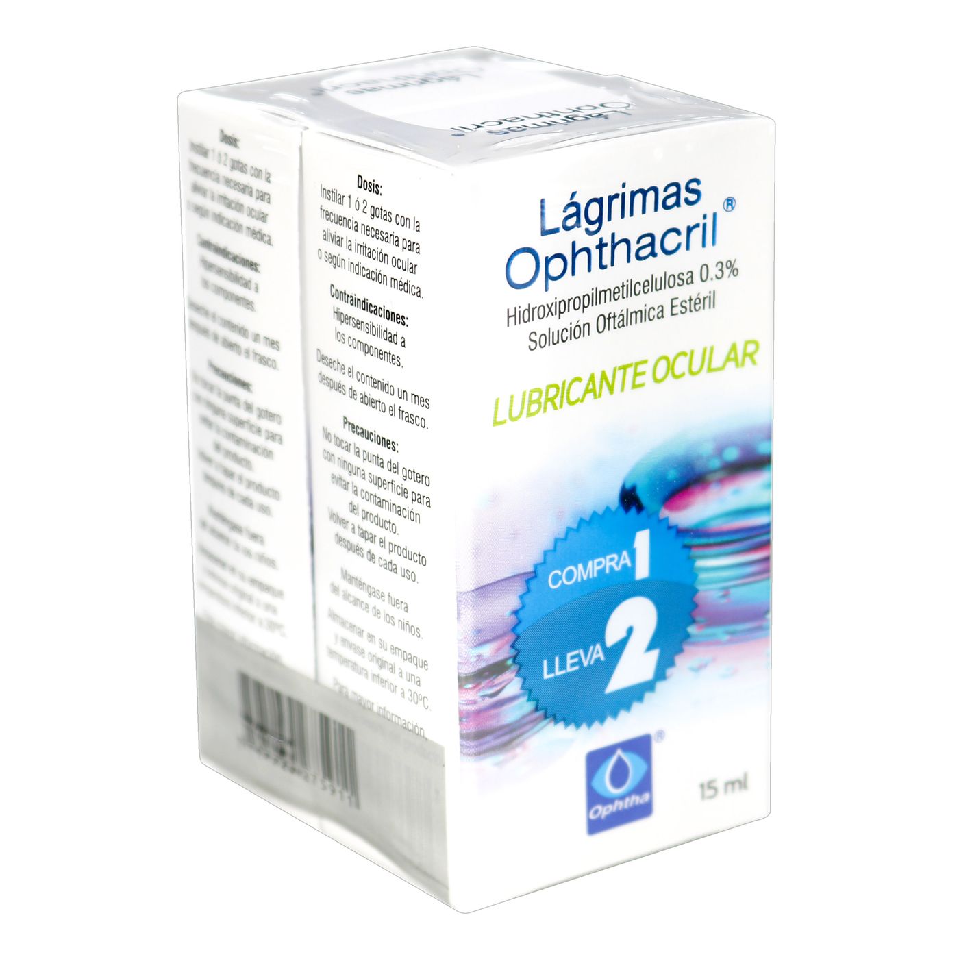 Lubricante Ocular Ophthacril Frasco X 15 Ml Compre 1 Lleve 2