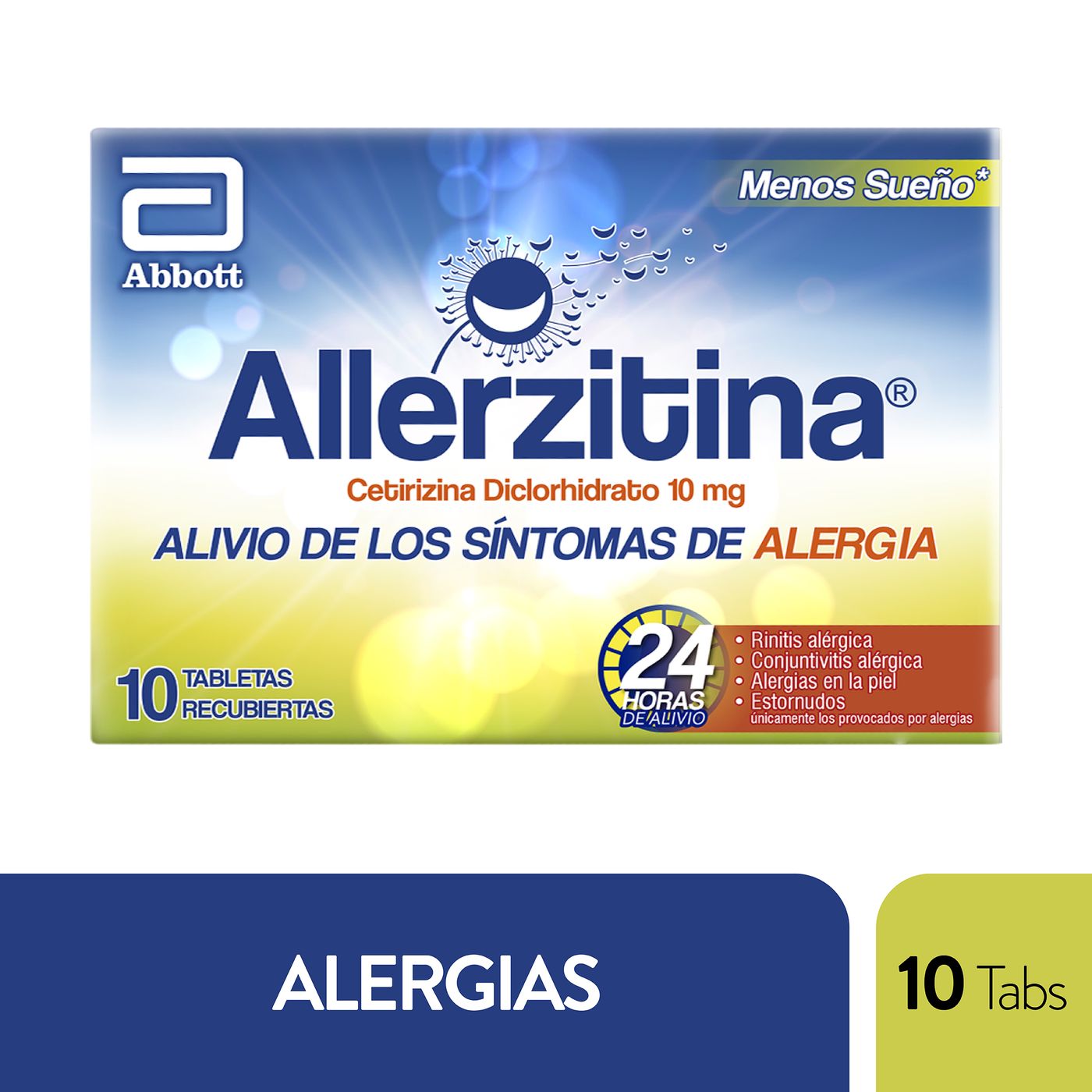 Allerzitina 10 Mg Abbott Caja x 10 Tabletas Recubiertas