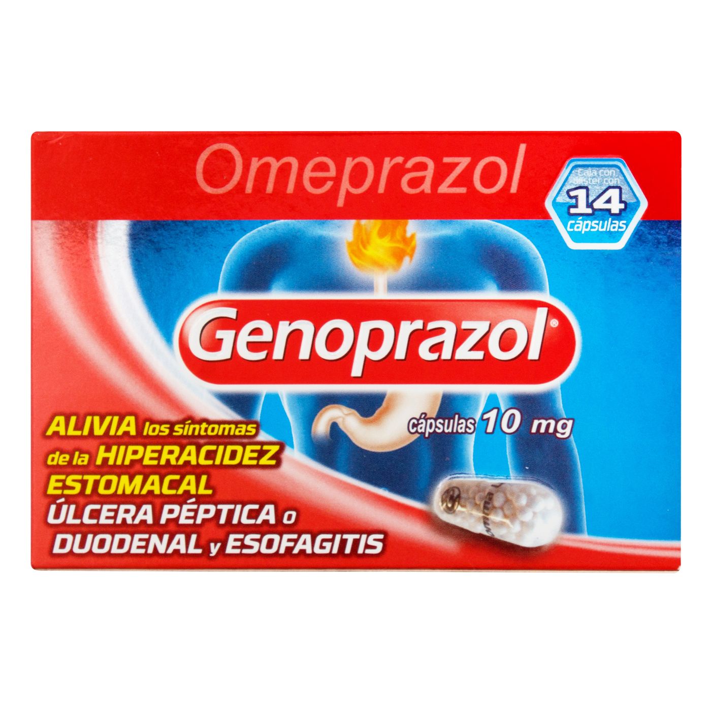 Genoprazol 10 mg caja X 14 Cápsulas