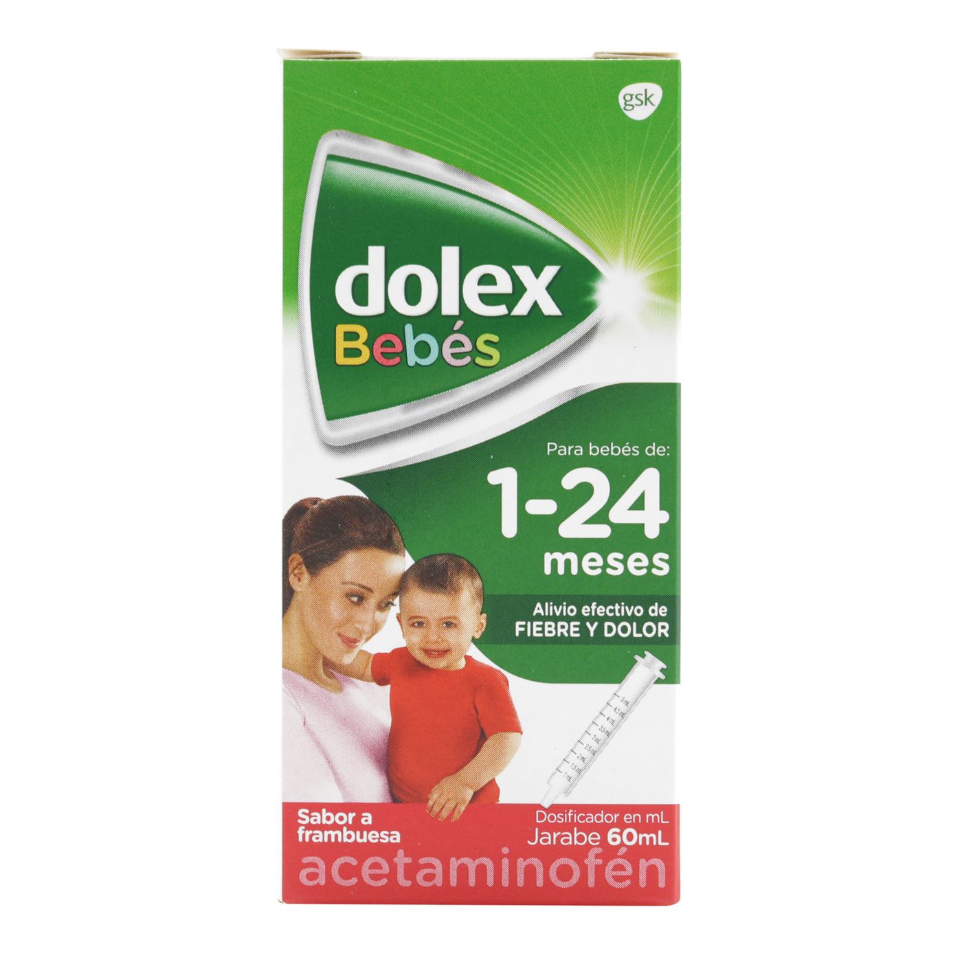 Jarabe Dolex Bebés GSK 1-24 Meses Frambuesa Frasco x 60 mL