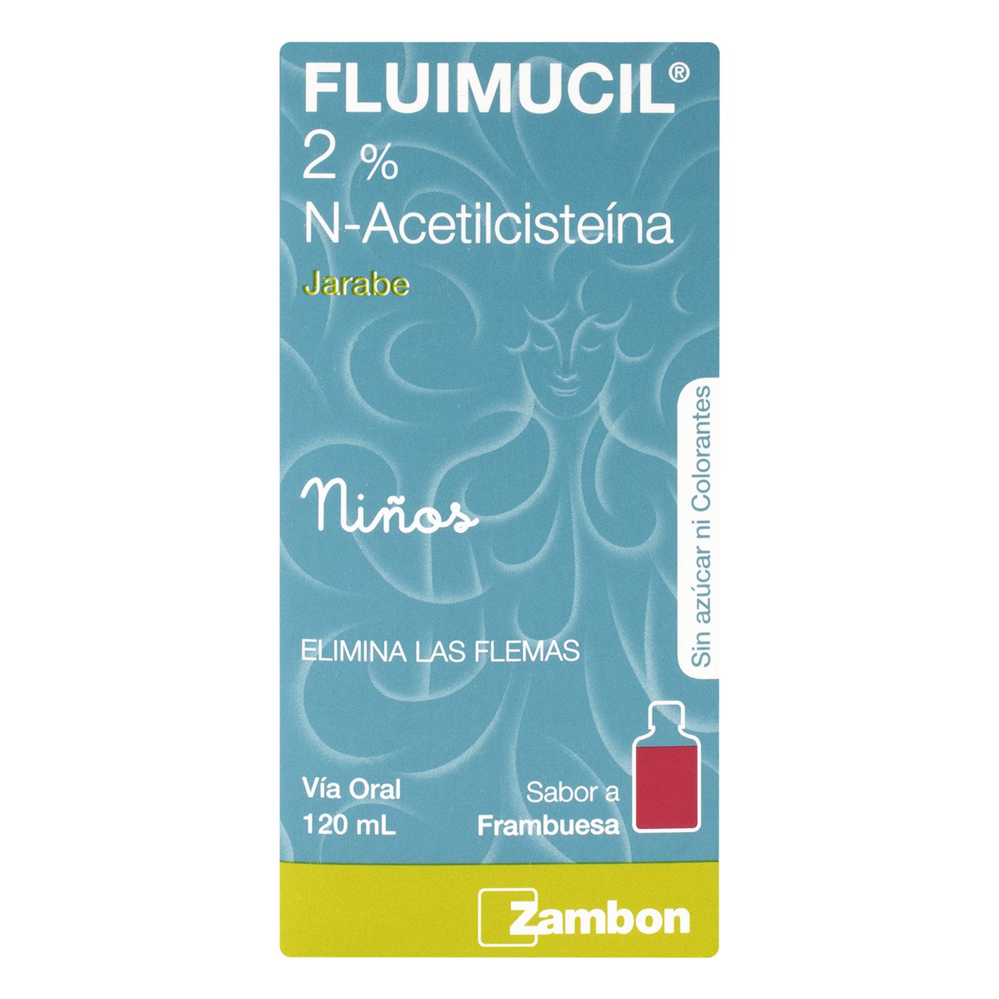 Jarabe Fluimucil 2% Niños Zambon Frambuesa Frasco x 120 mL