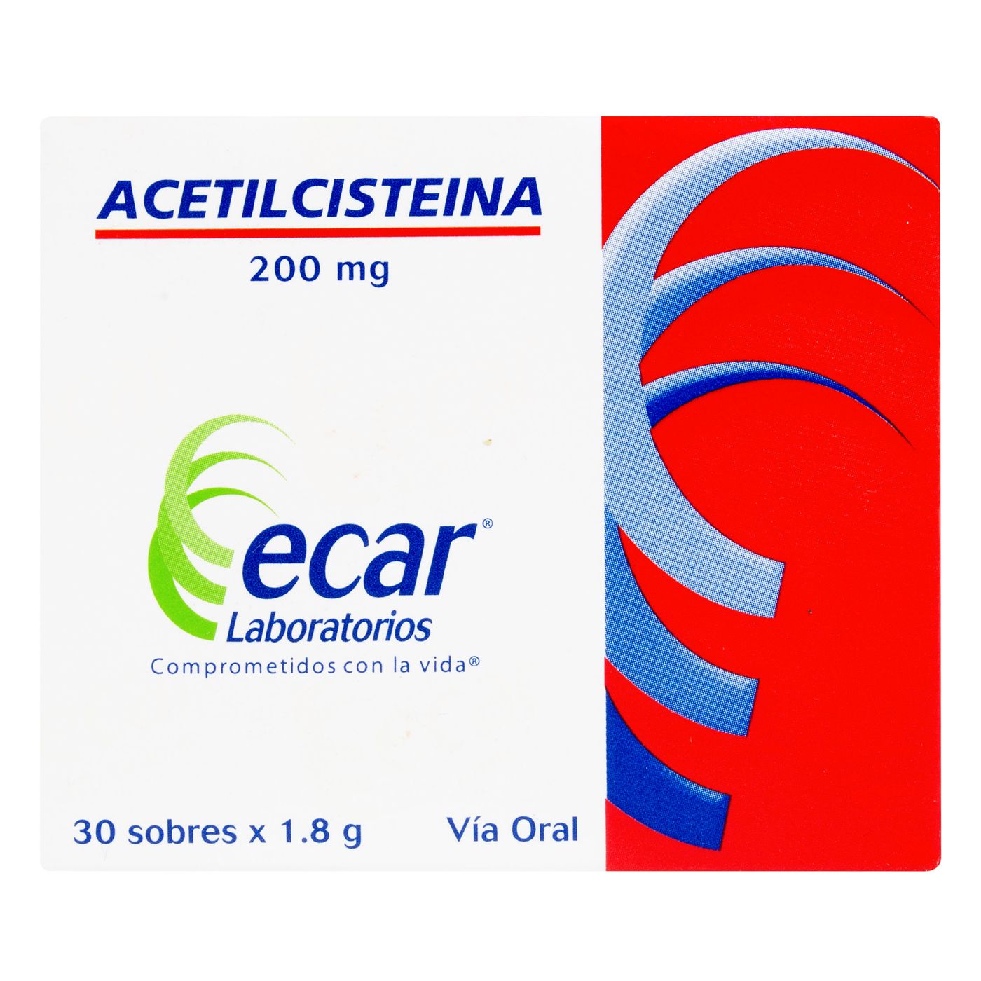 Acetilcisteína 200 Mg Ecar Sobre x 1.8 g Caja x 30 Uds