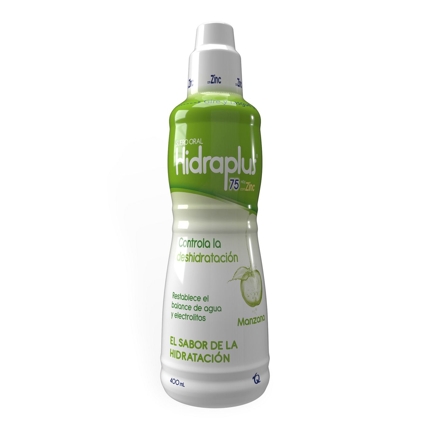 Suero Oral Hidraplus 75 con Zinc Manzana Frasco x 400 mL