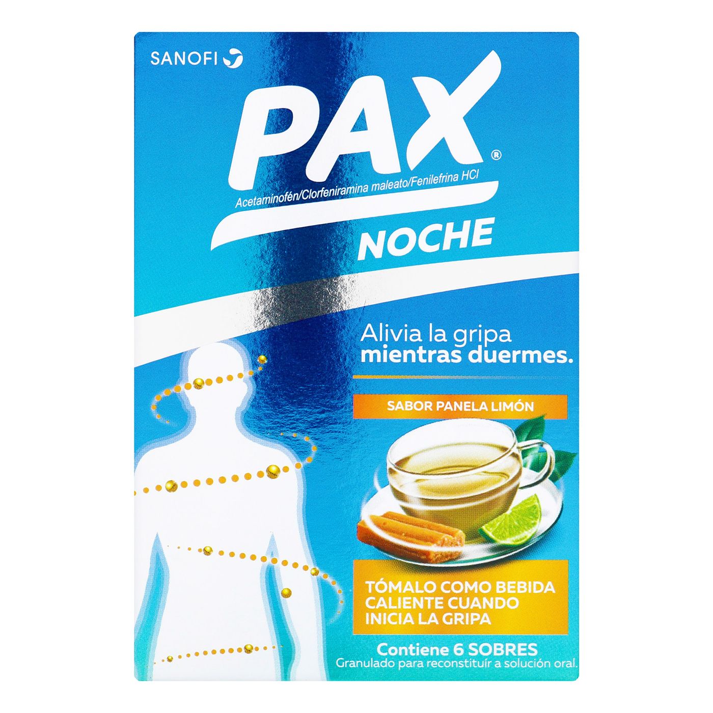 Pax Noche Sabor Panela Limón Sanofi Caja x 6 Sobres