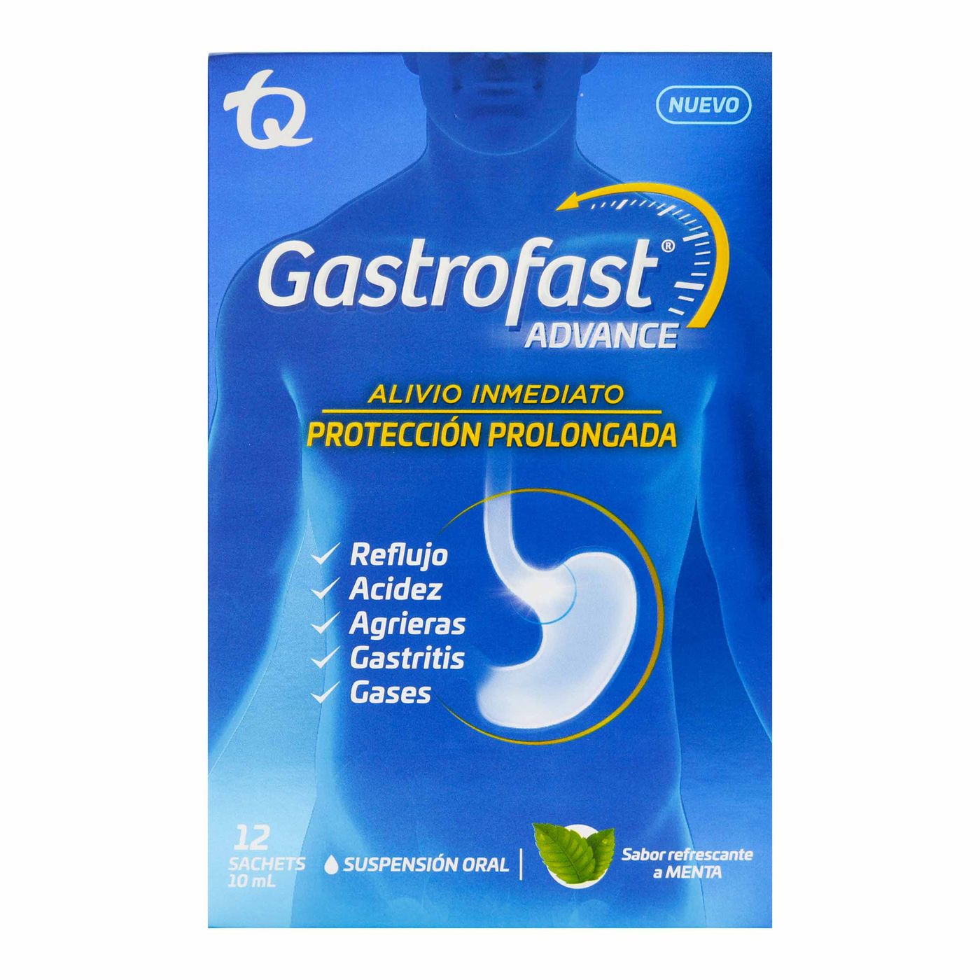Gastrofast Advance Sabor a Menta Tecnoquímicas Caja x 12 Sobres