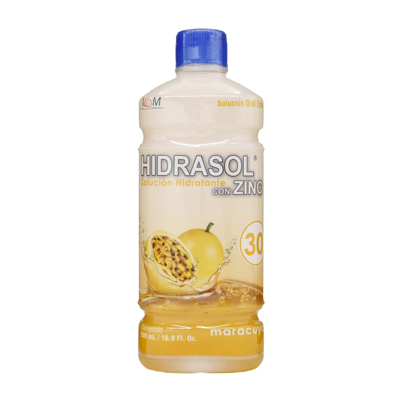 Solucion Oral Esteril Icom Hidrasol con Zinc 30 Maracuya Frasco x 500 mL