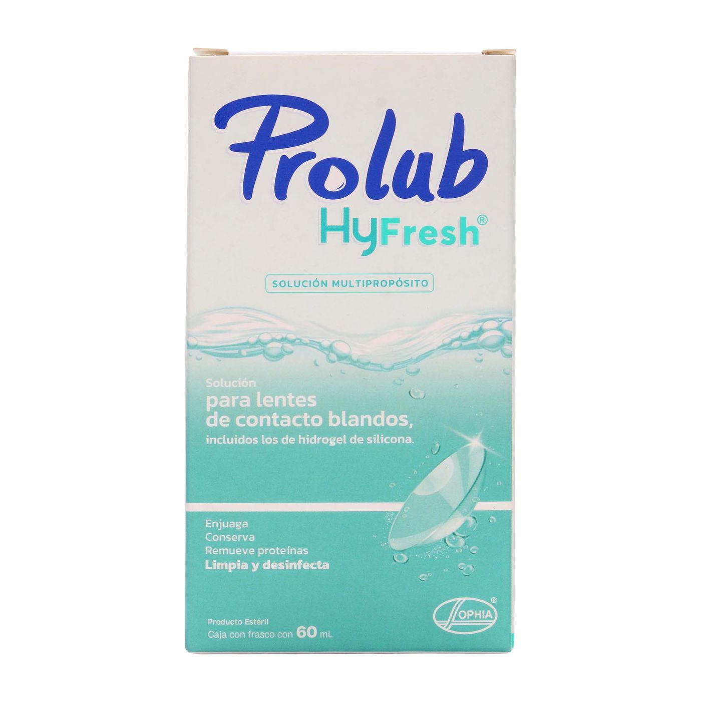 Solución Multipropósito para Lentes Prolub HyFresh Sophia Frasco x 60 mL