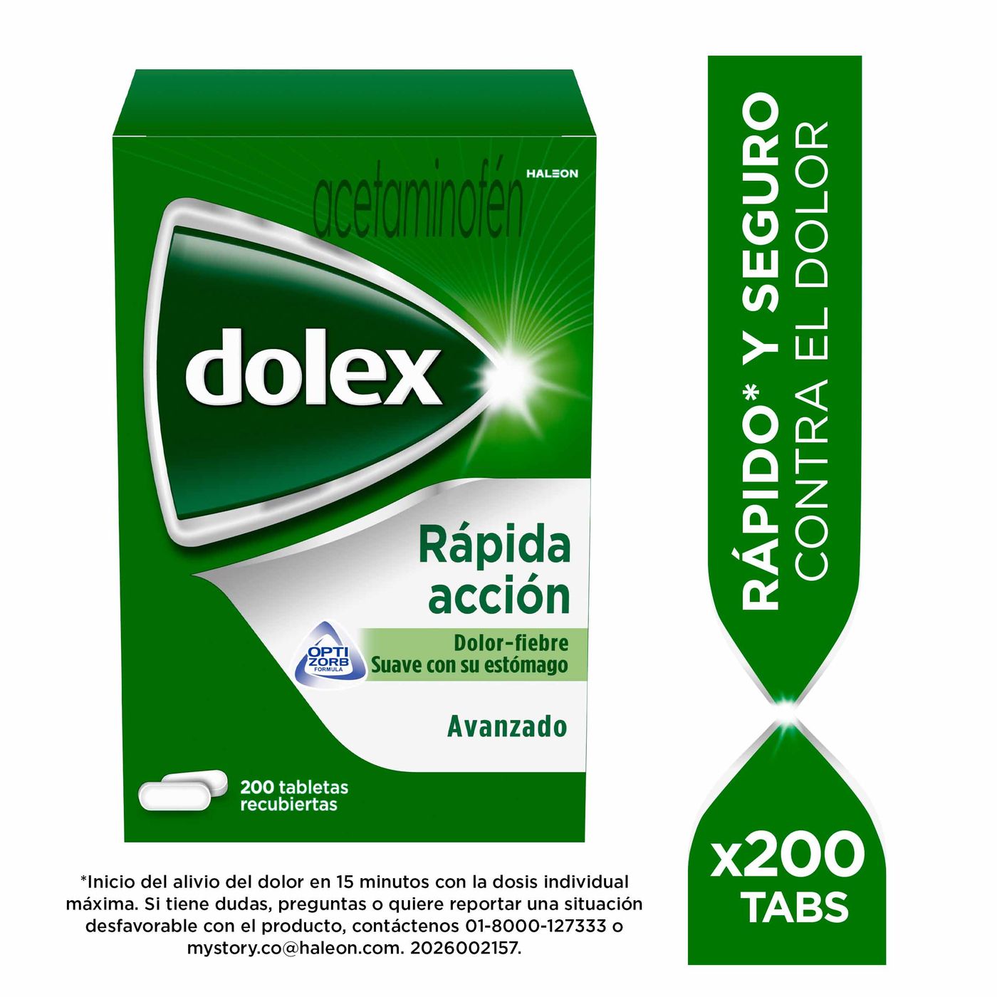 Dolex Avanzado Rápida Acción Caja x 200 Tabletas
