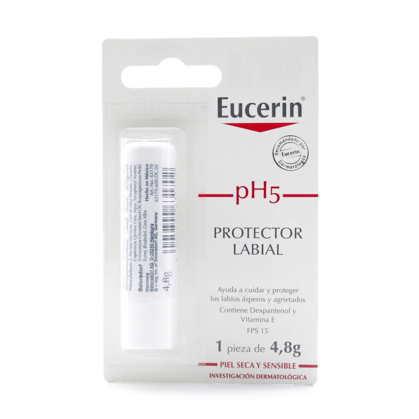 Protector Labial Eucerin Ph5 Fps 15 Blister X 4.8 G.