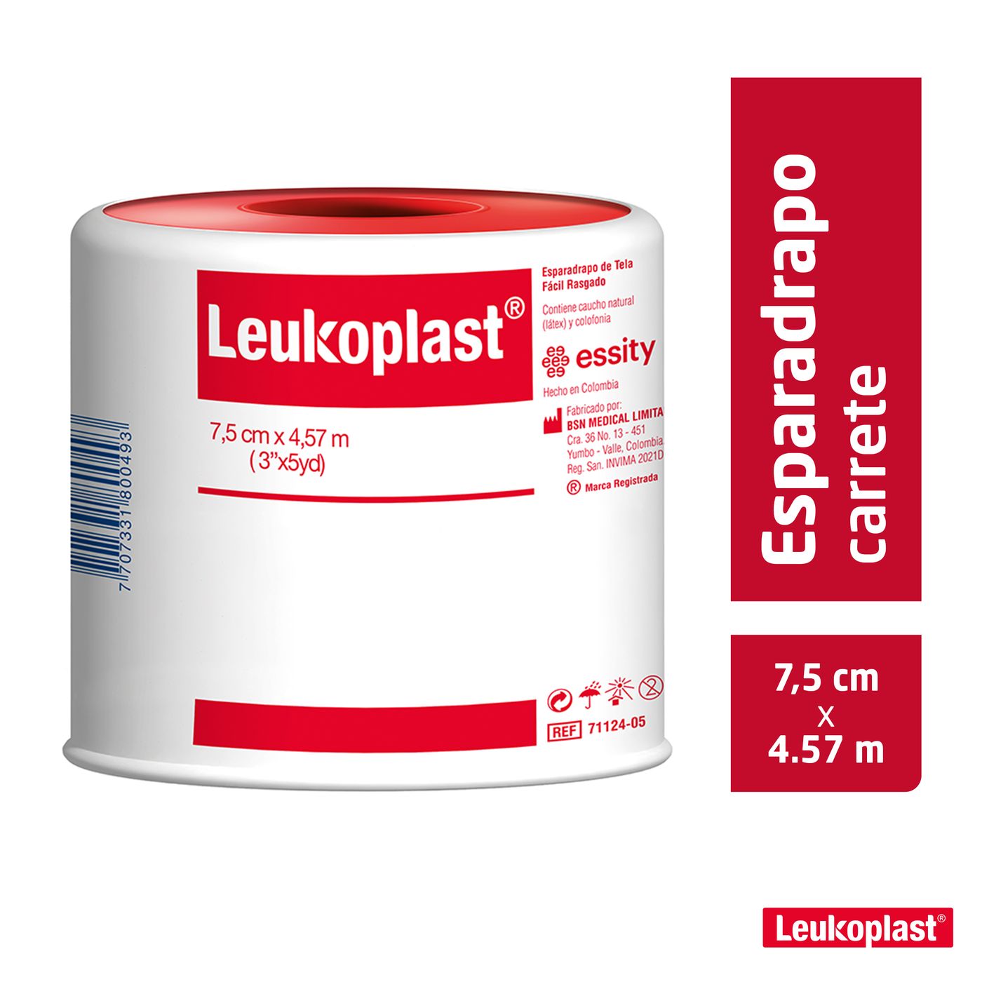 Esparadrapo Tela Leukoplast 3 x 5 Yd BSN Medical Rollo x 1 Ud