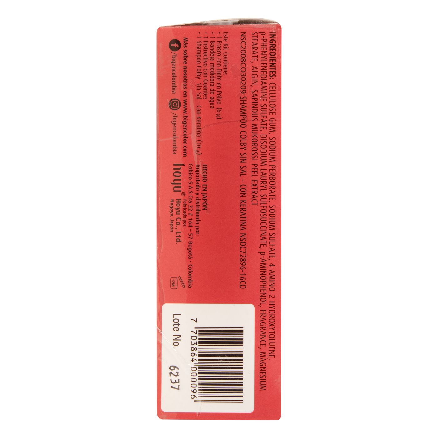 Tinte Permanente Bigen para El Cabello 37 Caoba Oscuro Polvo Caja x 6 g.