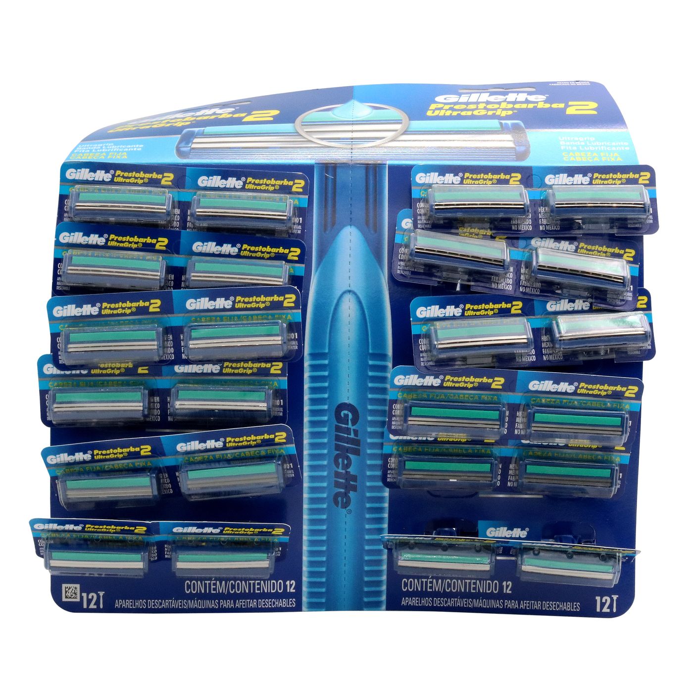 Máquina Para Afeitar Gillette Prestobarba Ultra Grip 2 Hojas Azul Blister X 24 Uds.