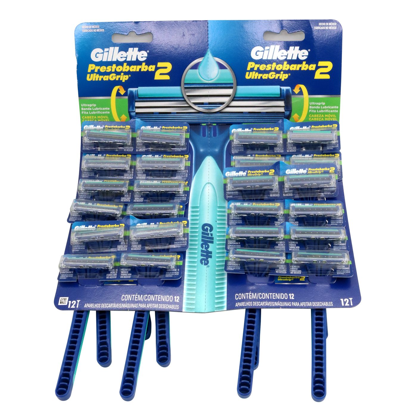Máquina Para Afeitar Gillette Prestobarba Ultra Grip 2 Hojas Verde Blister X 24 Uds.