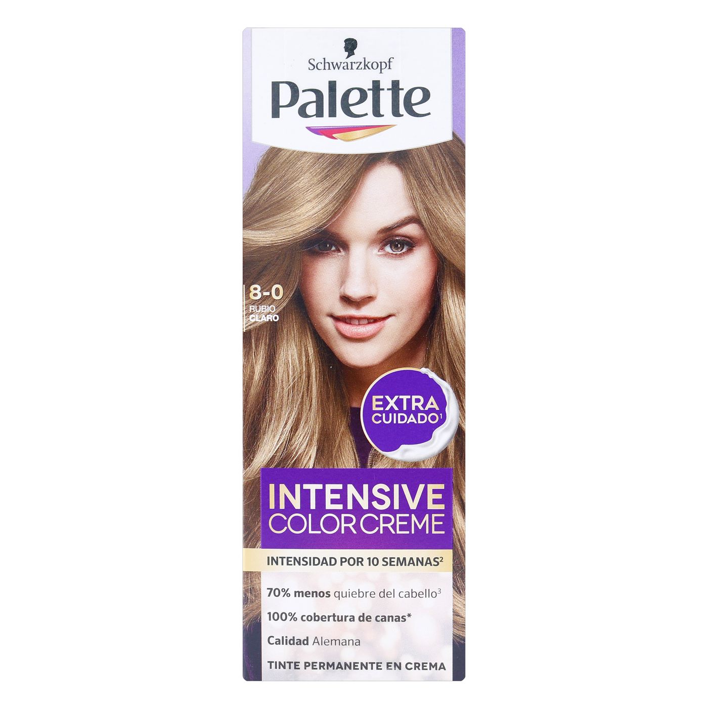 Tinte Permanente Schwarzkopf Palette Color Creme 8-0 Rubio Claro x Caja.