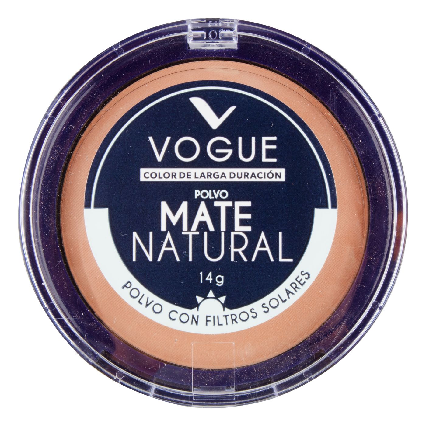 Polvo Compacto Vogue Larga Duración Mate Natural Filtro Solar Tono Canela Empaque x 14 g.
