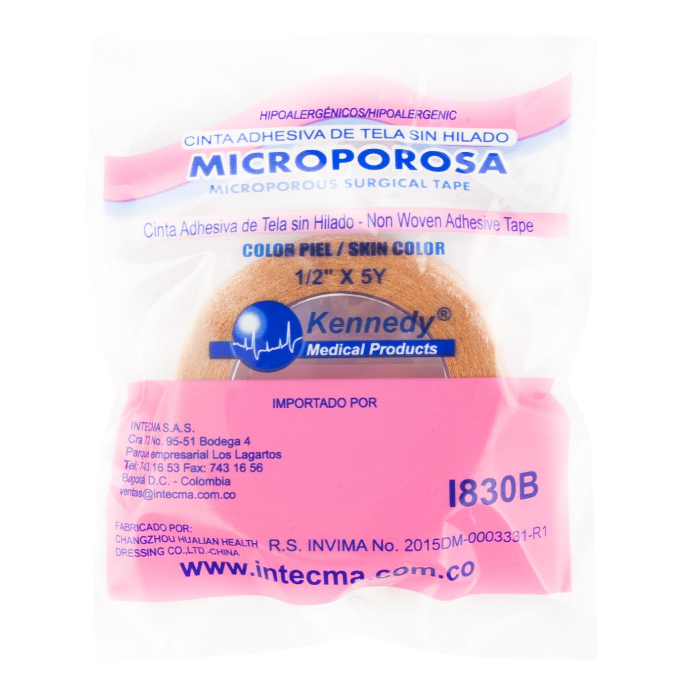 Cinta Microporosa Kennedy Adhesiva Piel 1/2 X 5 Yd Paquete X 1 Ud.