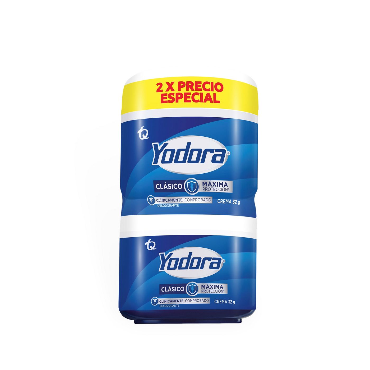 Desodorante Yodora Clásico Crema Frasco x 32 g x 2 Uds Precio Especial.