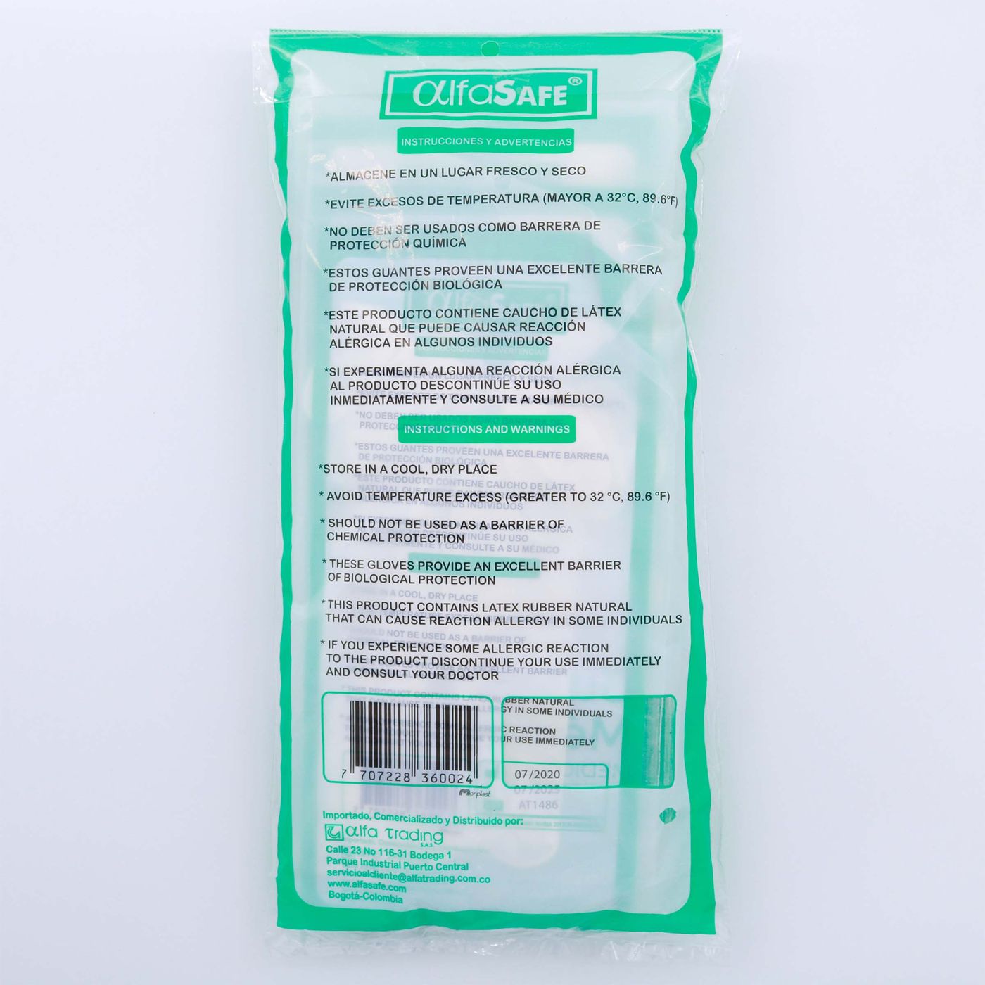 Guantes Médicos Alfa Safe Látex Talla 6 1/2 Paquete X 12 Pares.