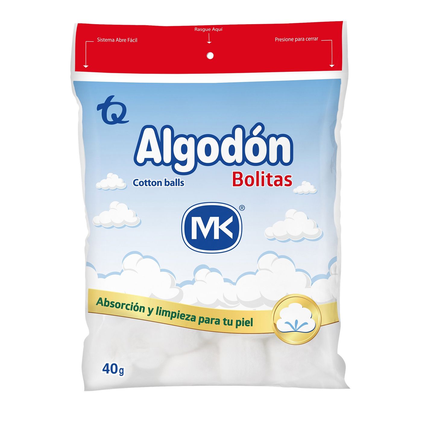 Algodón Mk Pomos Paquete X 40 G.