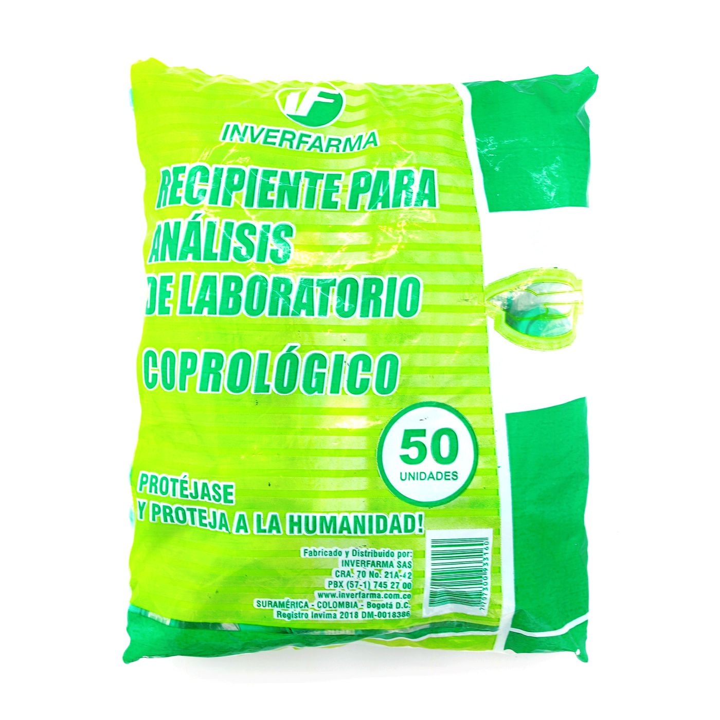Recipiente Coprológico Inverfarma Paquete x 50 Uds