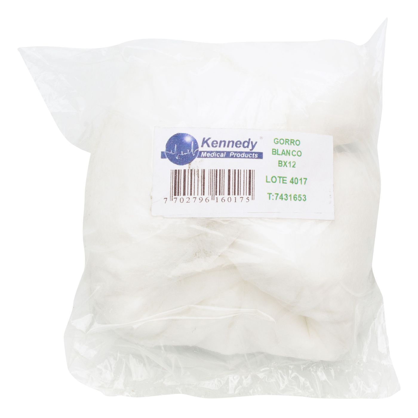 Gorro Desechable Kennedy Blanco Paquete X 12 Uds.