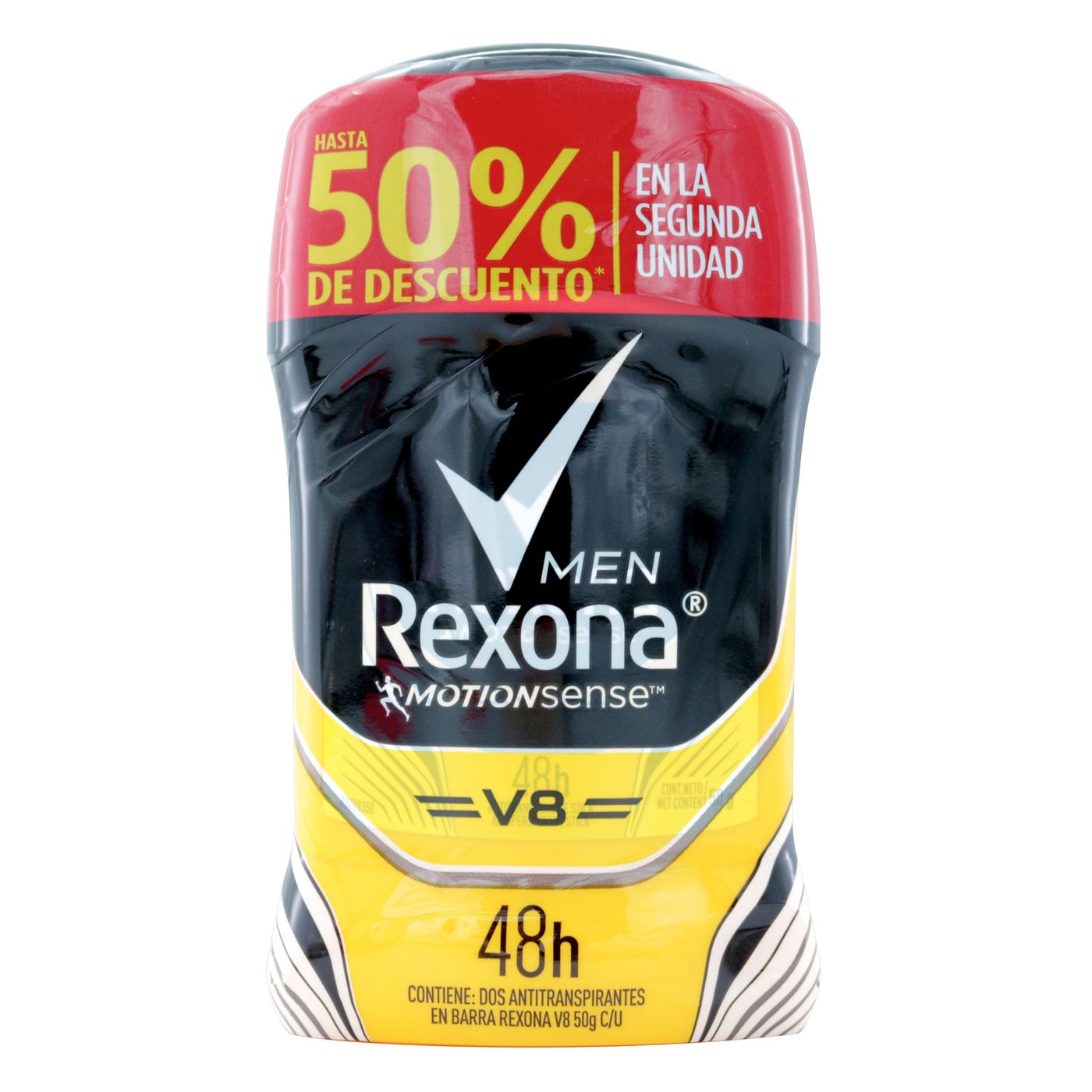 Antitranspirante Rexona Men Motionsense V8 Barra x 50 g x 2 Uds Súper Descuento.