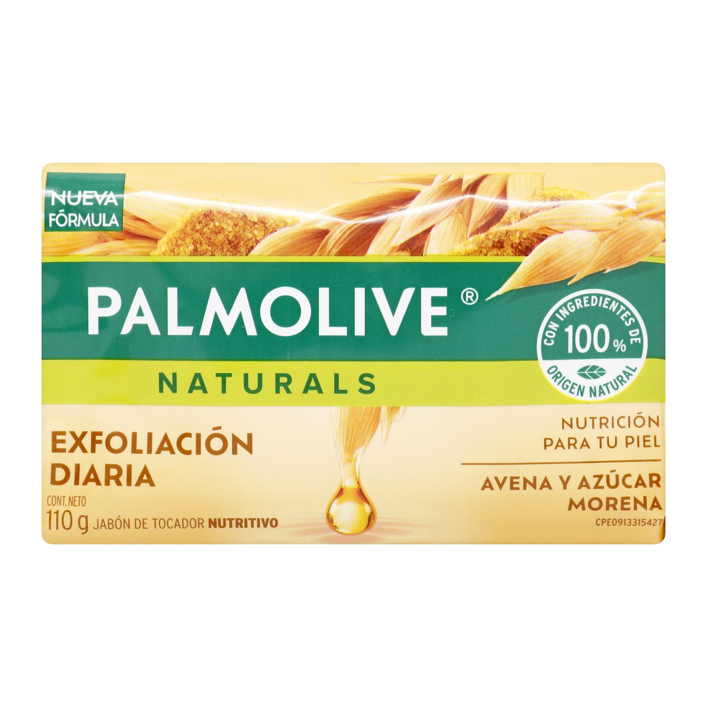 Jabón Palmolive Naturals Avena y Azúcar Morena Exfoliación Barra x 110 g
