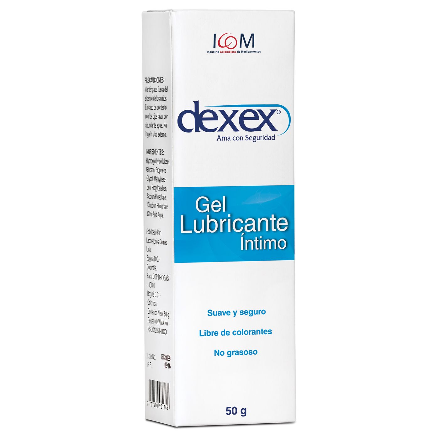 Gel Lubricante Íntimo Icom Dexex Tubo x 50 g