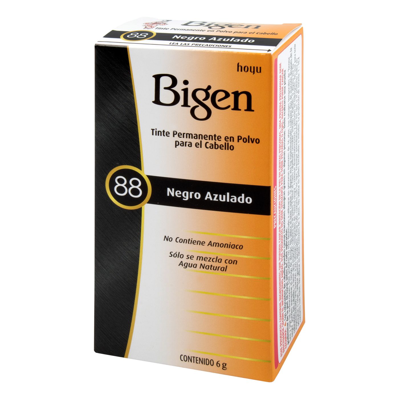 Tinte Permanente Bigen para El Cabello 88 Negro Azulado Polvo Caja x 6 g.