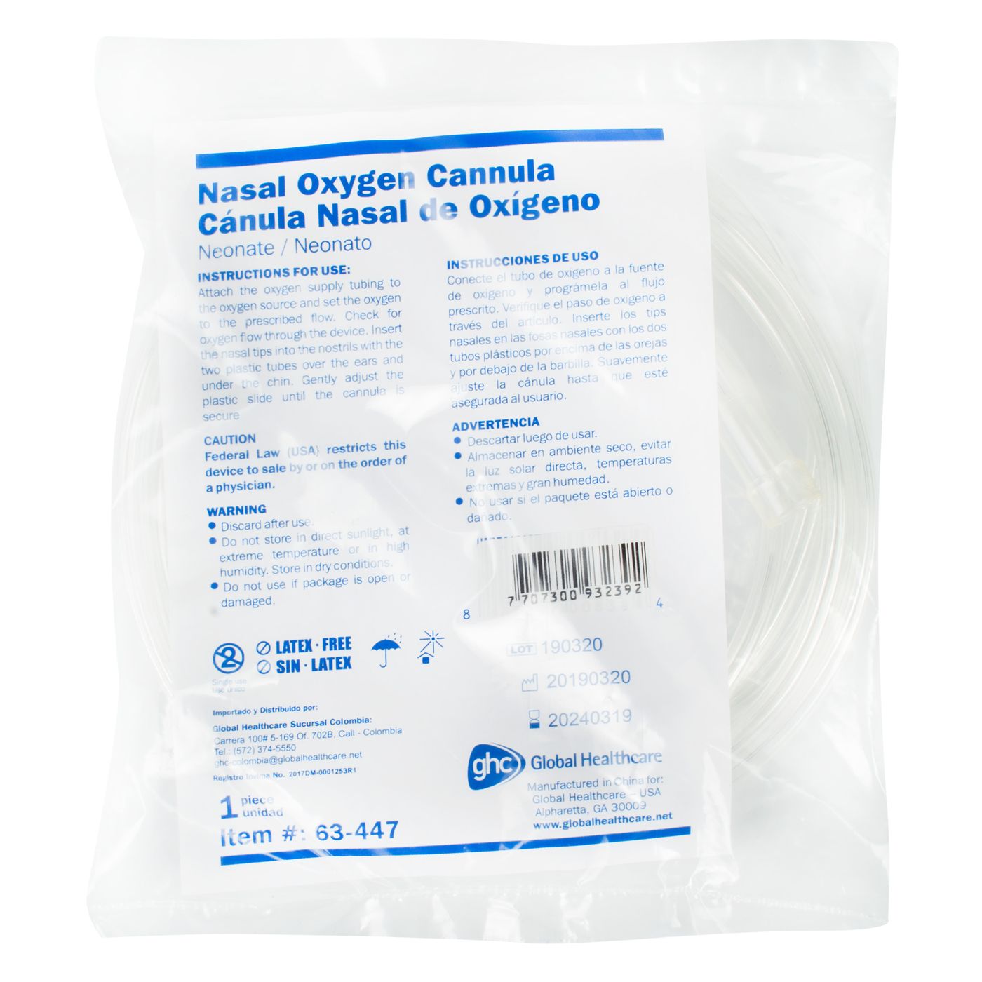 Cánula Nasal Ghc Paquete X 1 Ud.