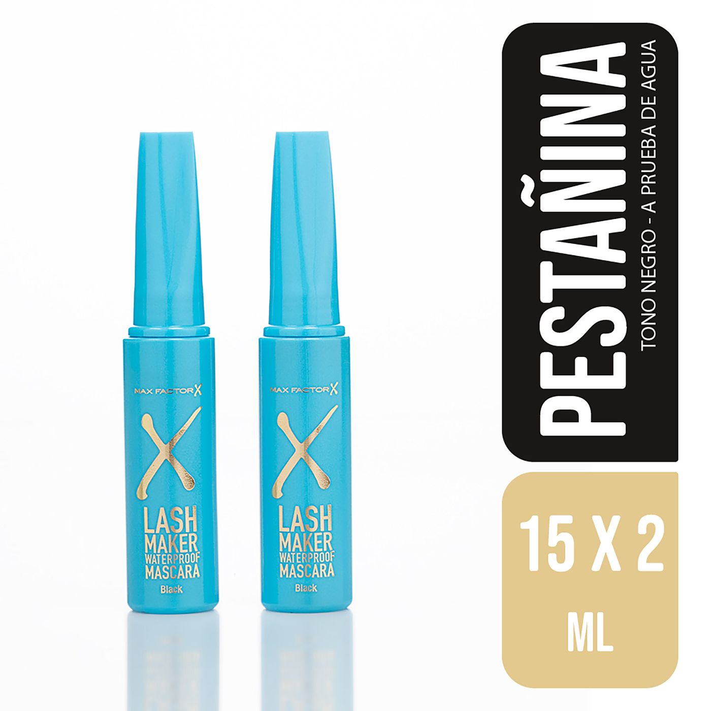 Pestañina Max Factor Lash Maker Black Waterproof x 15 mL x 2 Uds Precio Especial