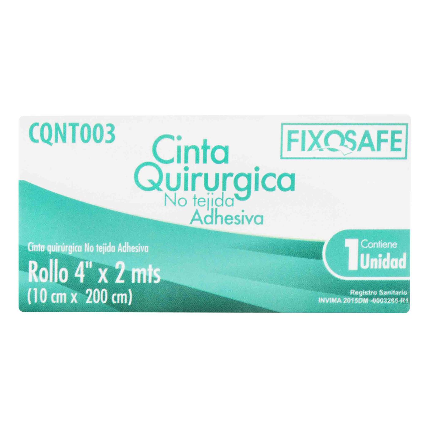 Cinta Quirúrgica Fixosafe Adhesiva No Tejida 10 Cm X 200 Cm Caja X 1 Rollo.